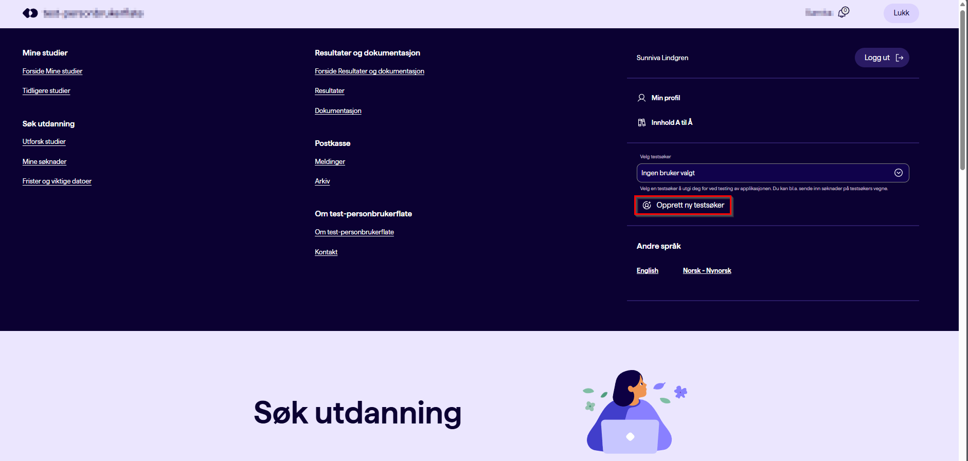 Lag testbruker